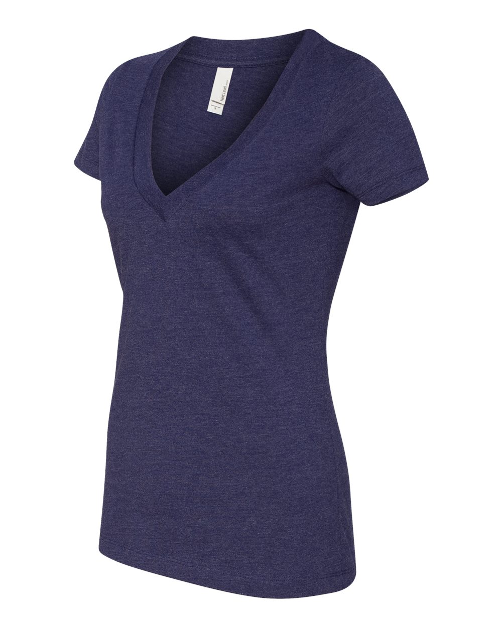 Women’s CVC Deep V-Neck T-Shirt - Side - B51918863 - Storm