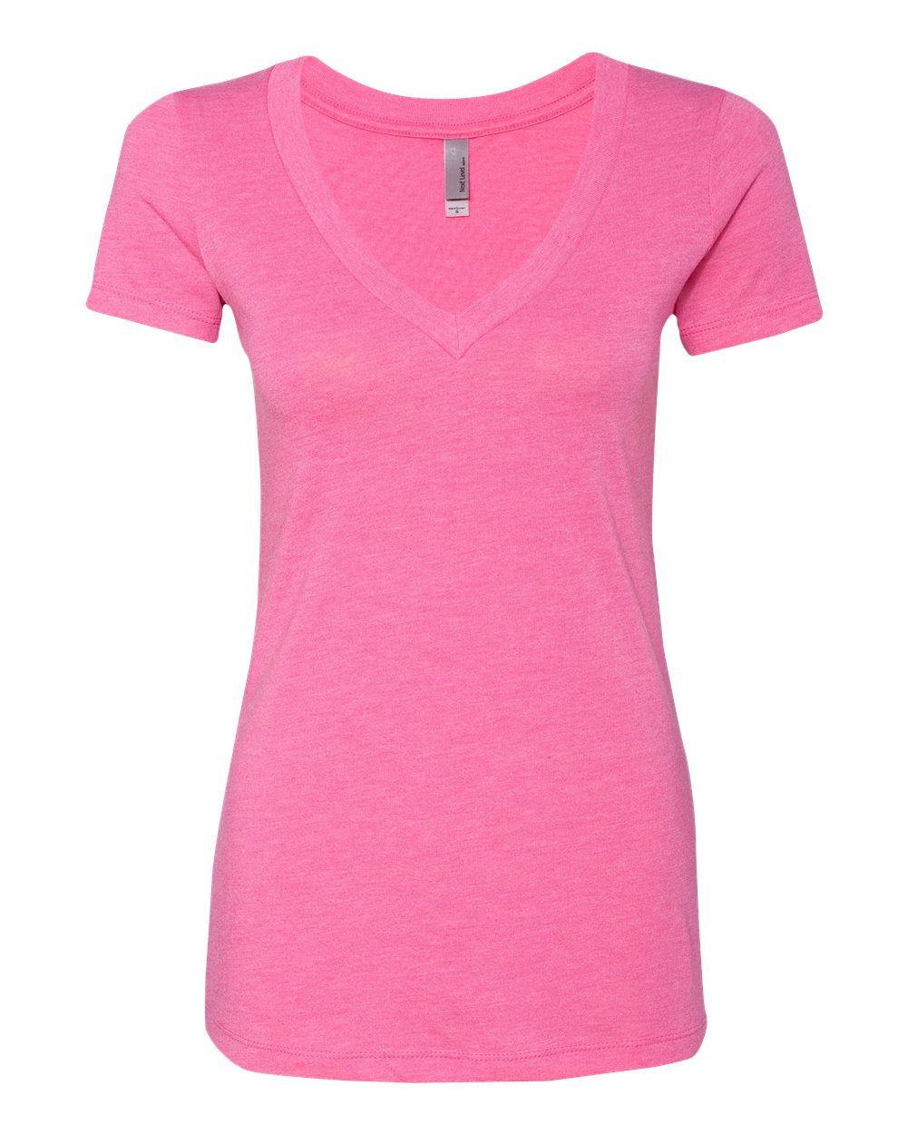 Women’s Triblend Deep V-Neck T-Shirt - Front - B87818303 - Vintage Pink