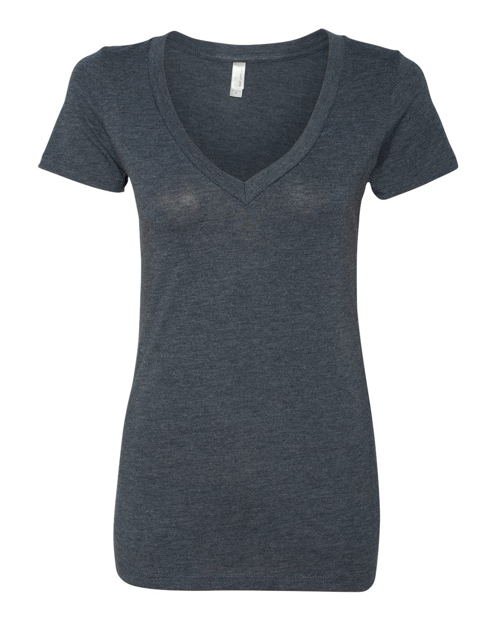 Women’s Triblend Deep V-Neck T-Shirt - Front - B87818653 - Vintage Navy