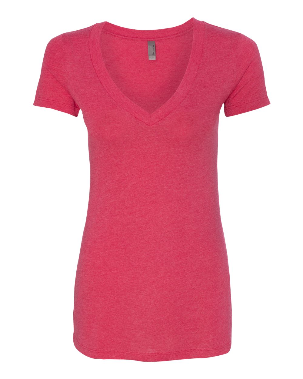 Women’s Triblend Deep V-Neck T-Shirt - Front - B87818693 - Vintage Shocking Pink