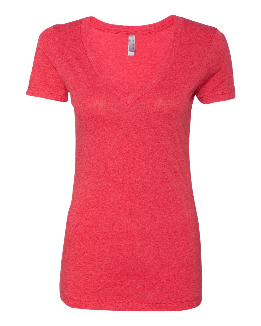 Women’s Triblend Deep V-Neck T-Shirt - Front - B87818703 - Vintage Red