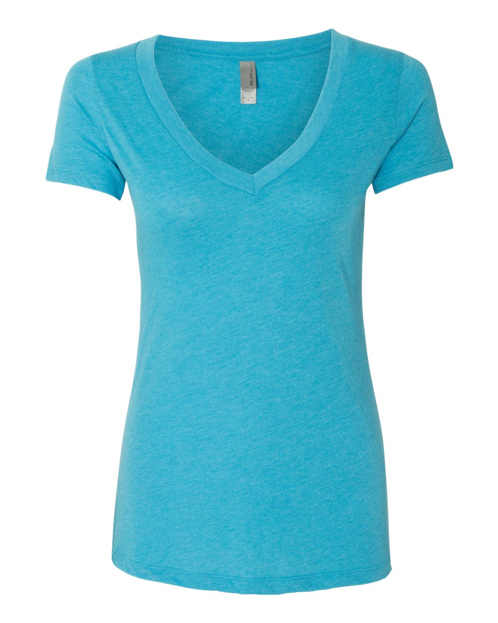 Women’s Triblend Deep V-Neck T-Shirt - Front - B87818767 - Vintage Turquoise