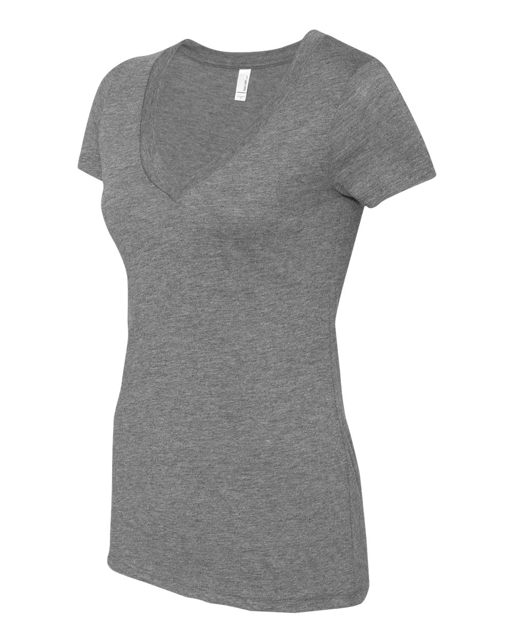 Women’s Triblend Deep V-Neck T-Shirt - Side - B87818583 - Premium Heather