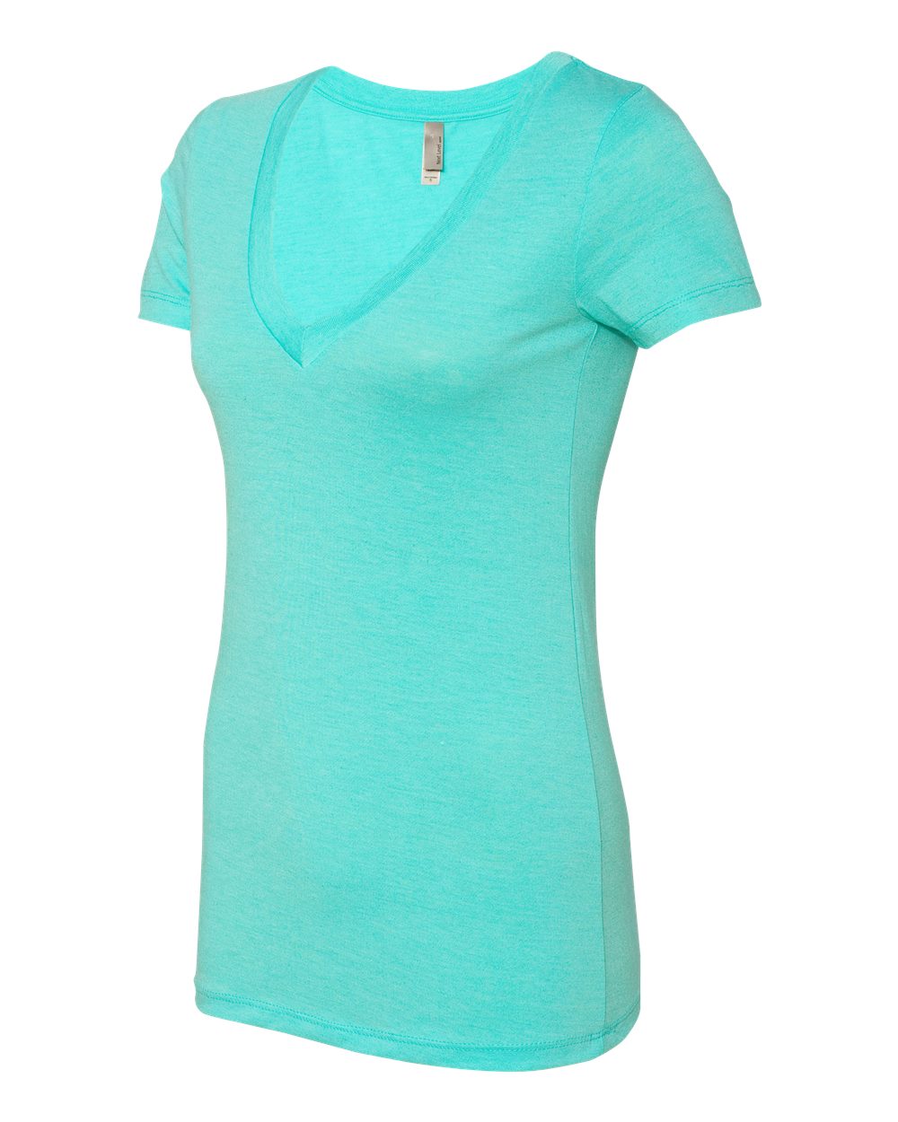 Women’s Triblend Deep V-Neck T-Shirt - Side - B87818973 - Tahiti Blue