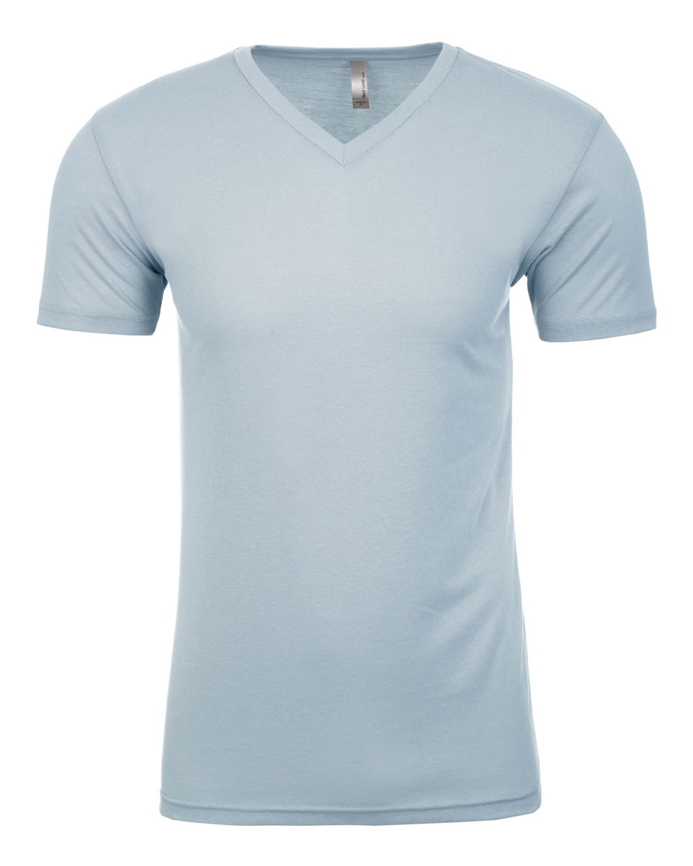 Men's Sueded V-Neck T-Shirt - Front - B57118262 - Light Blue