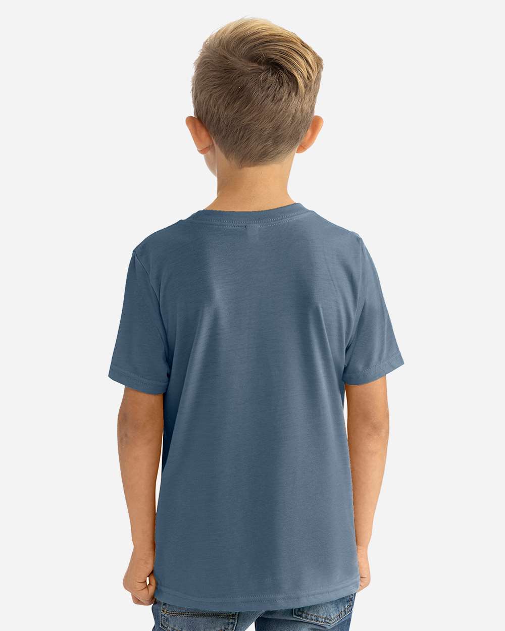 Youth CVC T-Shirt - OnModelBack - B55118202 - Heather Slate Blue