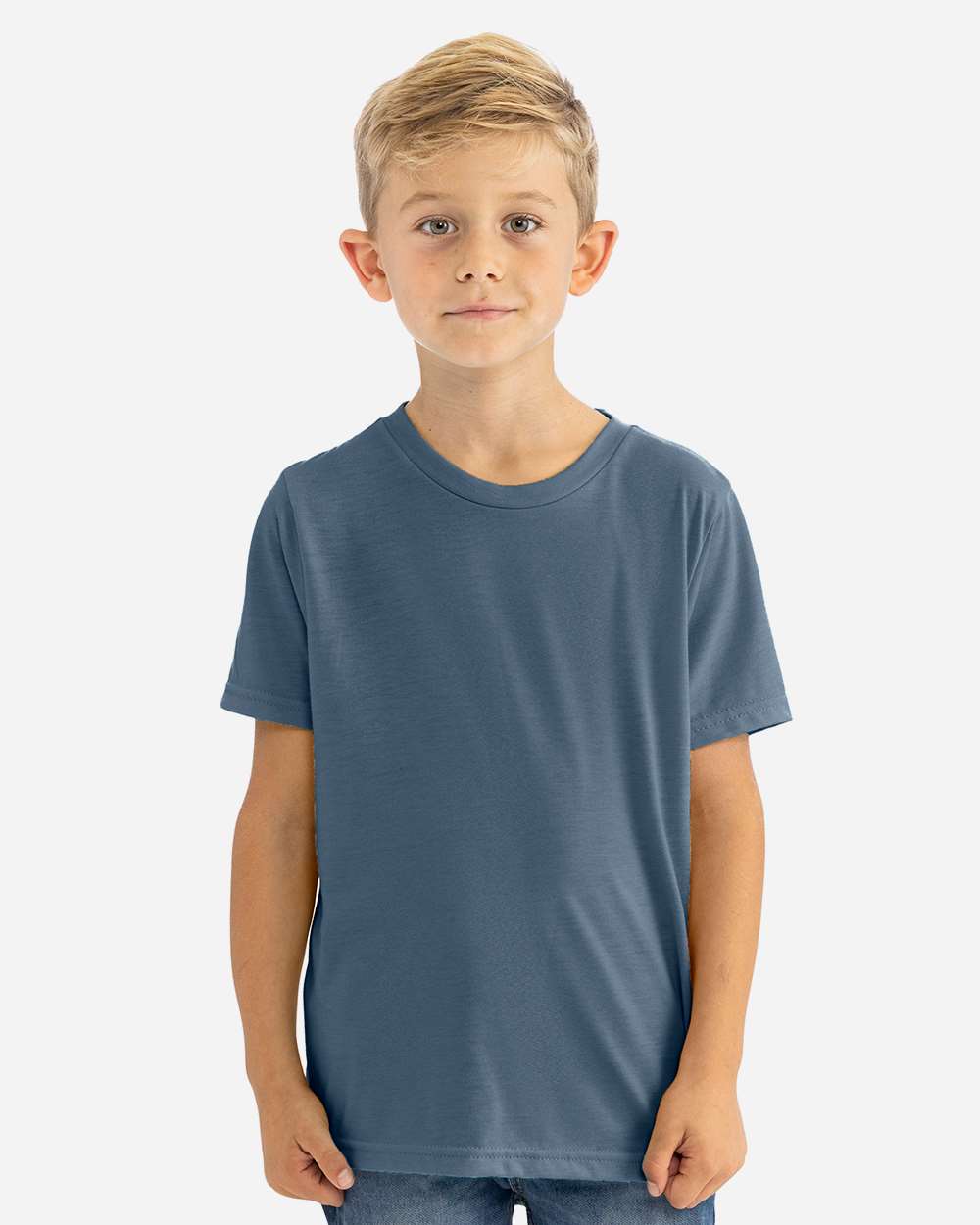 Youth CVC T-Shirt - OnModelFront - B55118202 - Heather Slate Blue