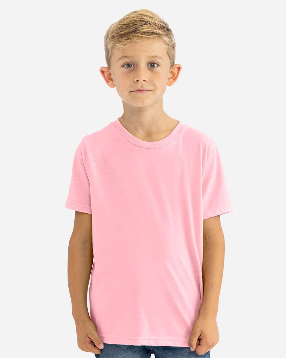 Youth CVC T-Shirt - OnModelFront - B55118302 - Heather Light Pink