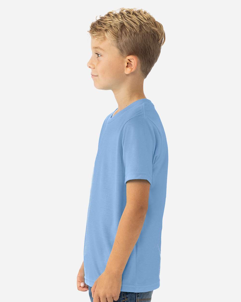 Youth CVC T-Shirt - OnModelSide - B55118252 - Heather Columbia Blue