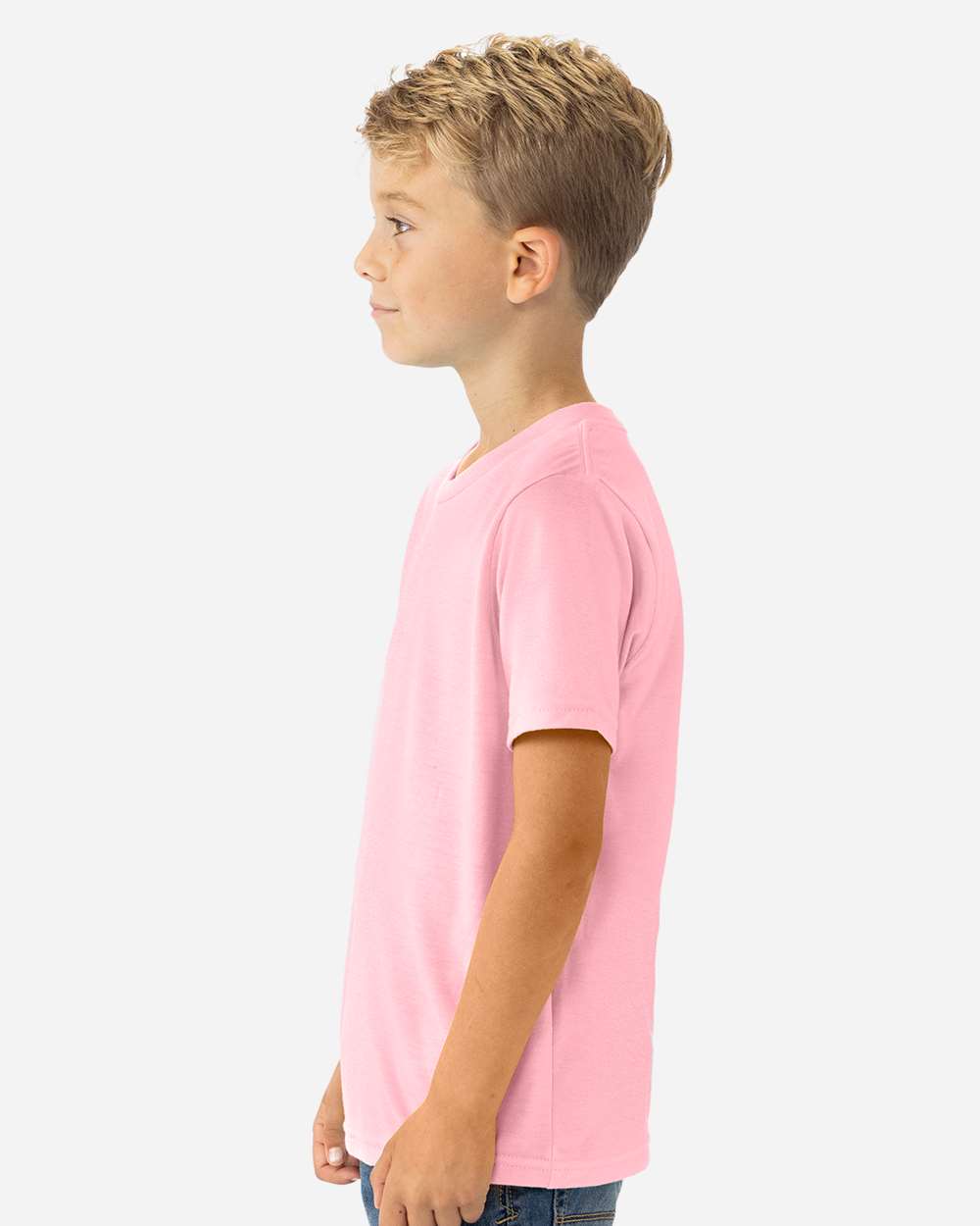 Youth CVC T-Shirt - OnModelSide - B55118302 - Heather Light Pink