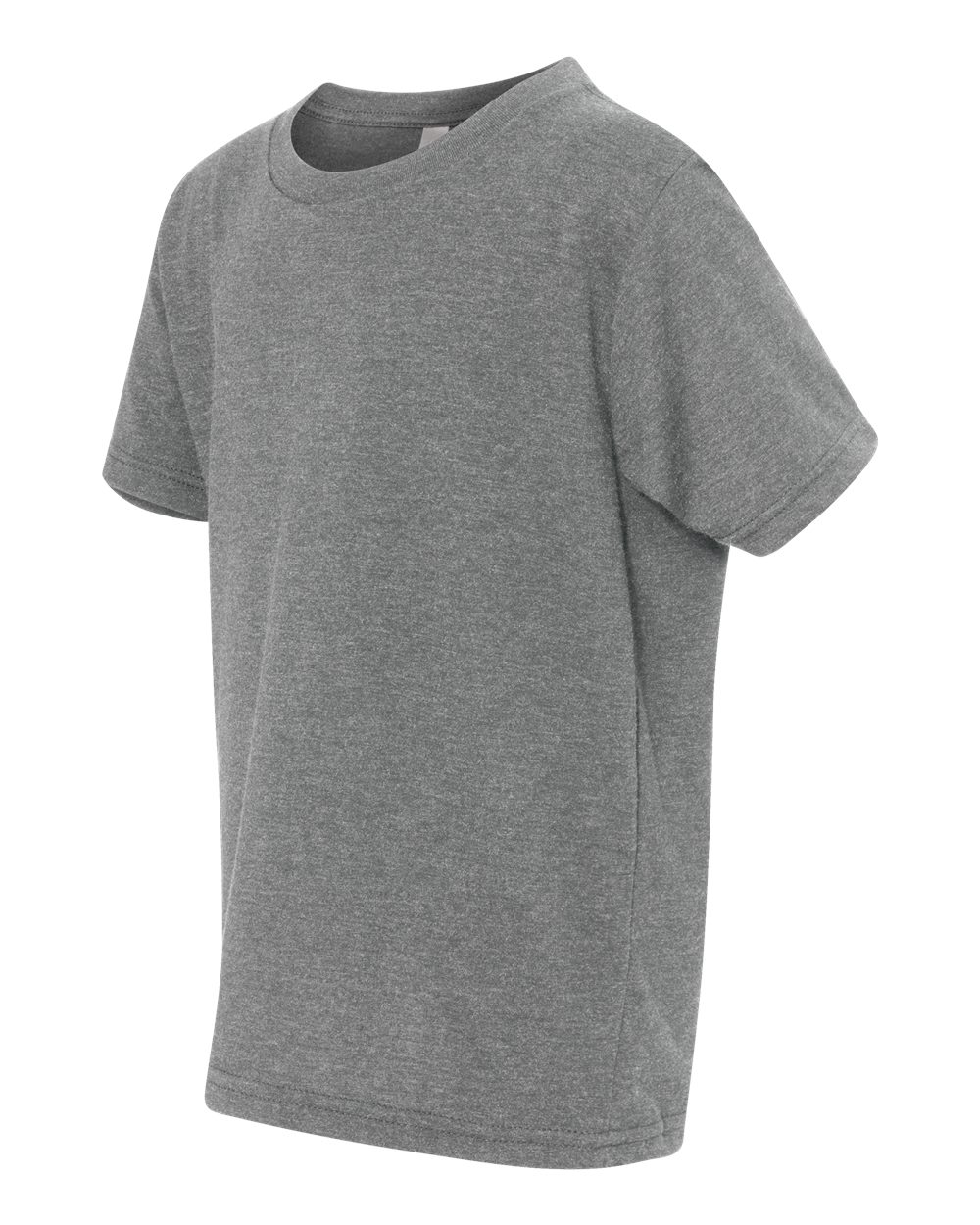 Youth CVC T-Shirt - Side - B55118592 - Dark Heather Grey