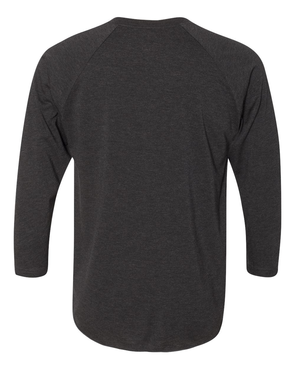 Unisex Triblend Three-Quarter Raglan T-Shirt - Back - B56818522 - Vintage Black Sleeves/ Vintage Black Body