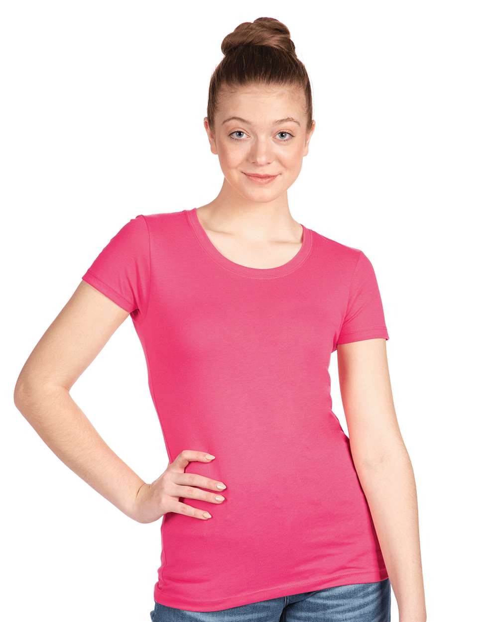 Women's Ideal T-Shirt - OnModelFront - B56918312 - Hot Pink