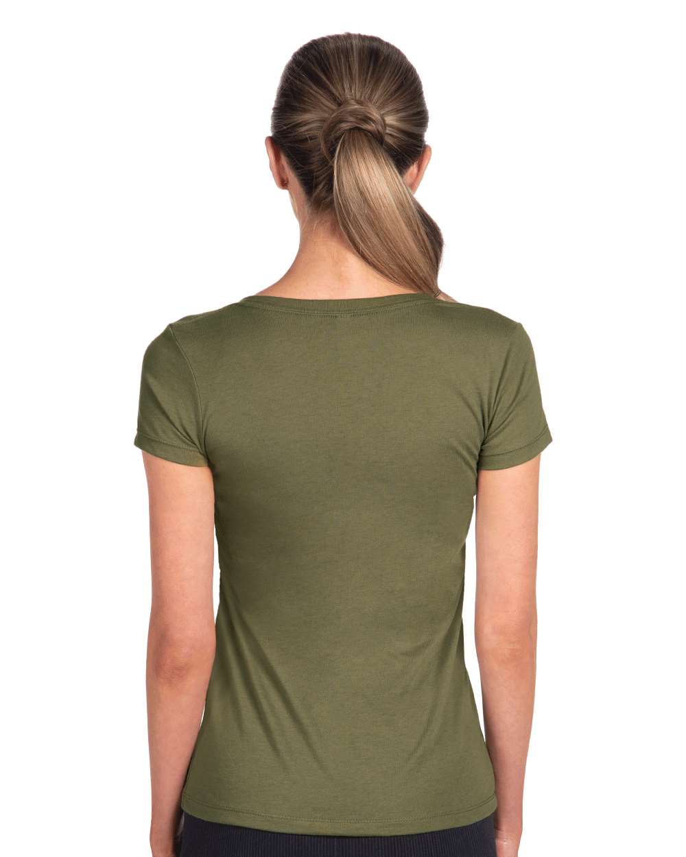 Women's Ideal V-Neck T-Shirt - OnModelBack - B57218062 - Military Green