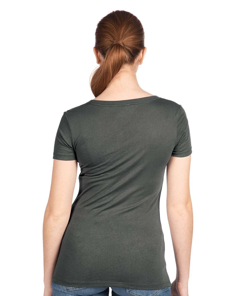 Women's Ideal V-Neck T-Shirt - OnModelBack - B57218092 - Dark Grey