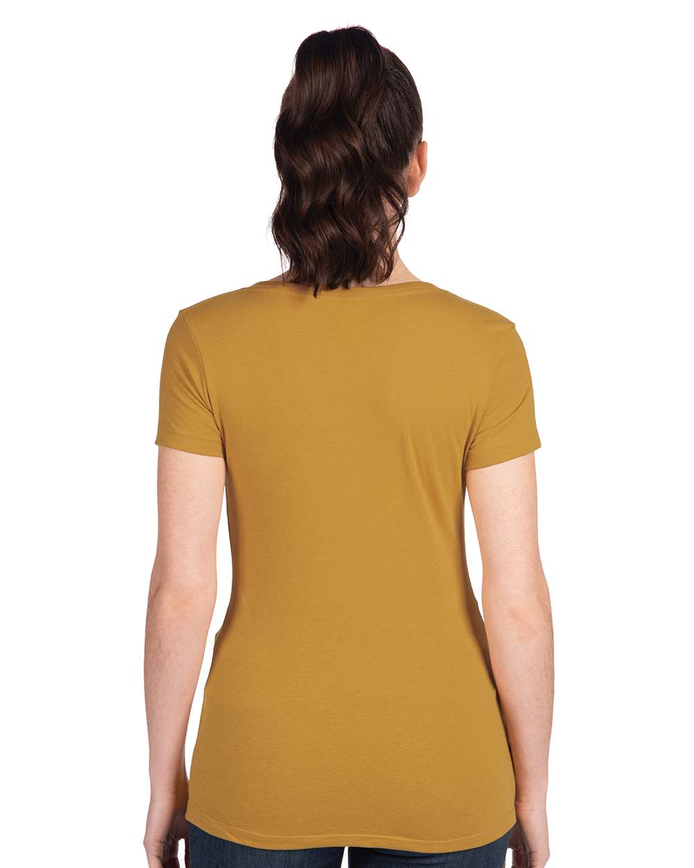 Women's Ideal V-Neck T-Shirt - OnModelBack - B57218122 - Antique Gold