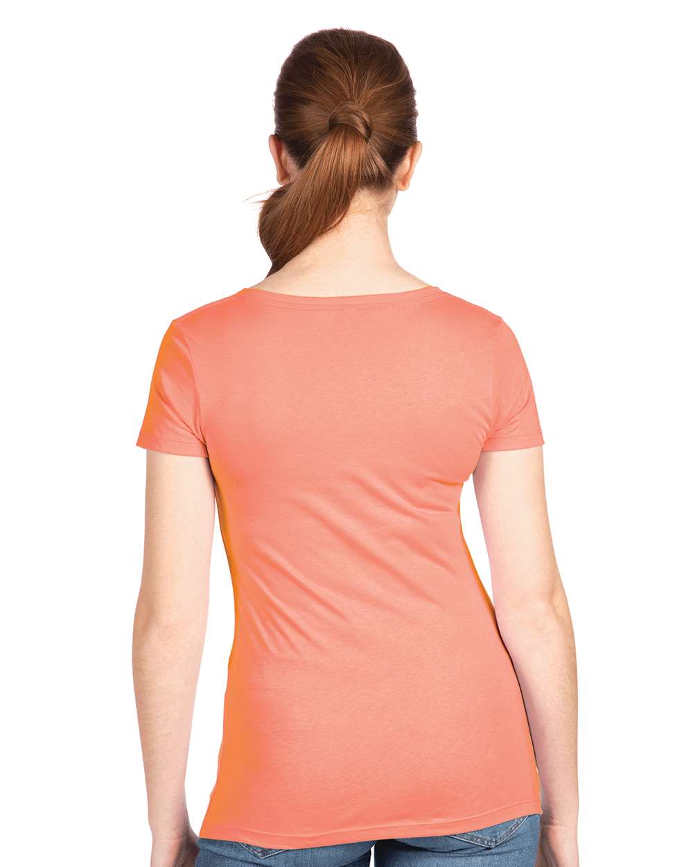 Women's Ideal V-Neck T-Shirt - OnModelBack - B57218182 - Light Orange