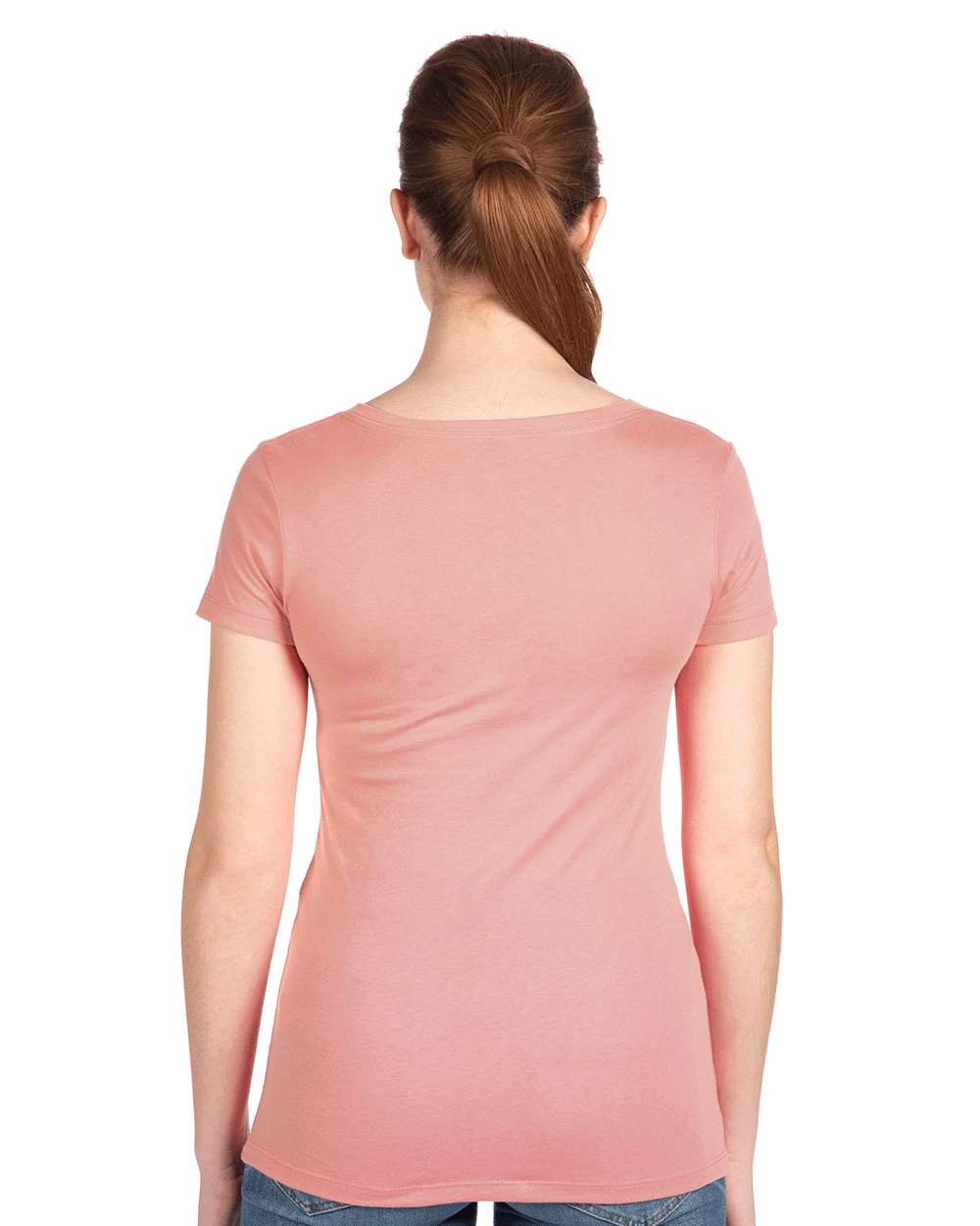 Women's Ideal V-Neck T-Shirt - OnModelBack - B57218302 - Desert Pink