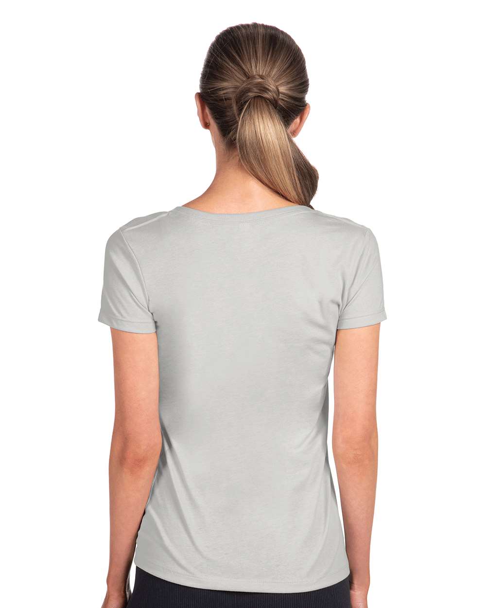 Women's Ideal V-Neck T-Shirt - OnModelBack - B57218352 - Silver