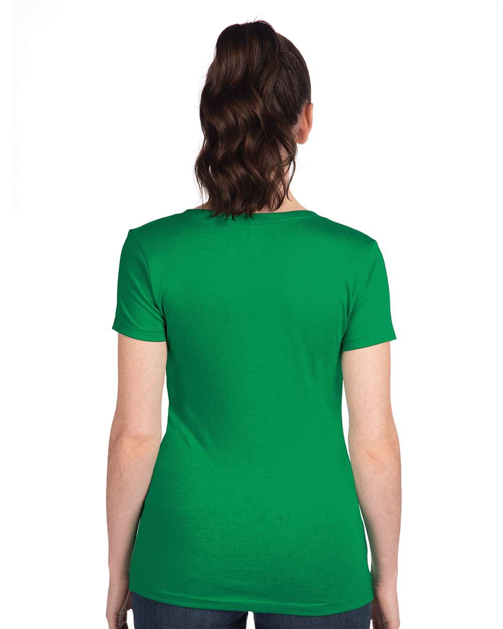 Women's Ideal V-Neck T-Shirt - OnModelBack - B57218602 - Kelly Green