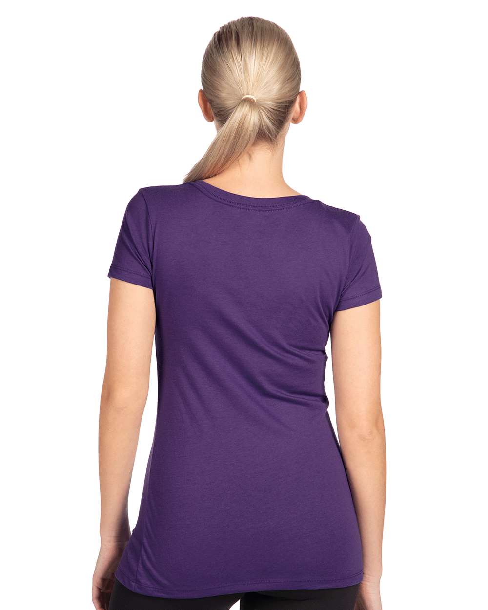 Women's Ideal V-Neck T-Shirt - OnModelBack - B57218672 - Purple Rush