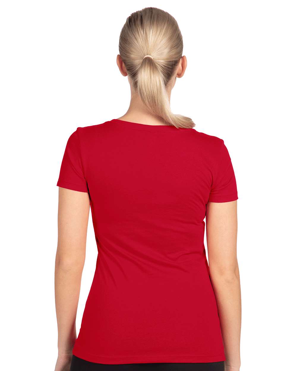 Women's Ideal V-Neck T-Shirt - OnModelBack - B57218702 - Red