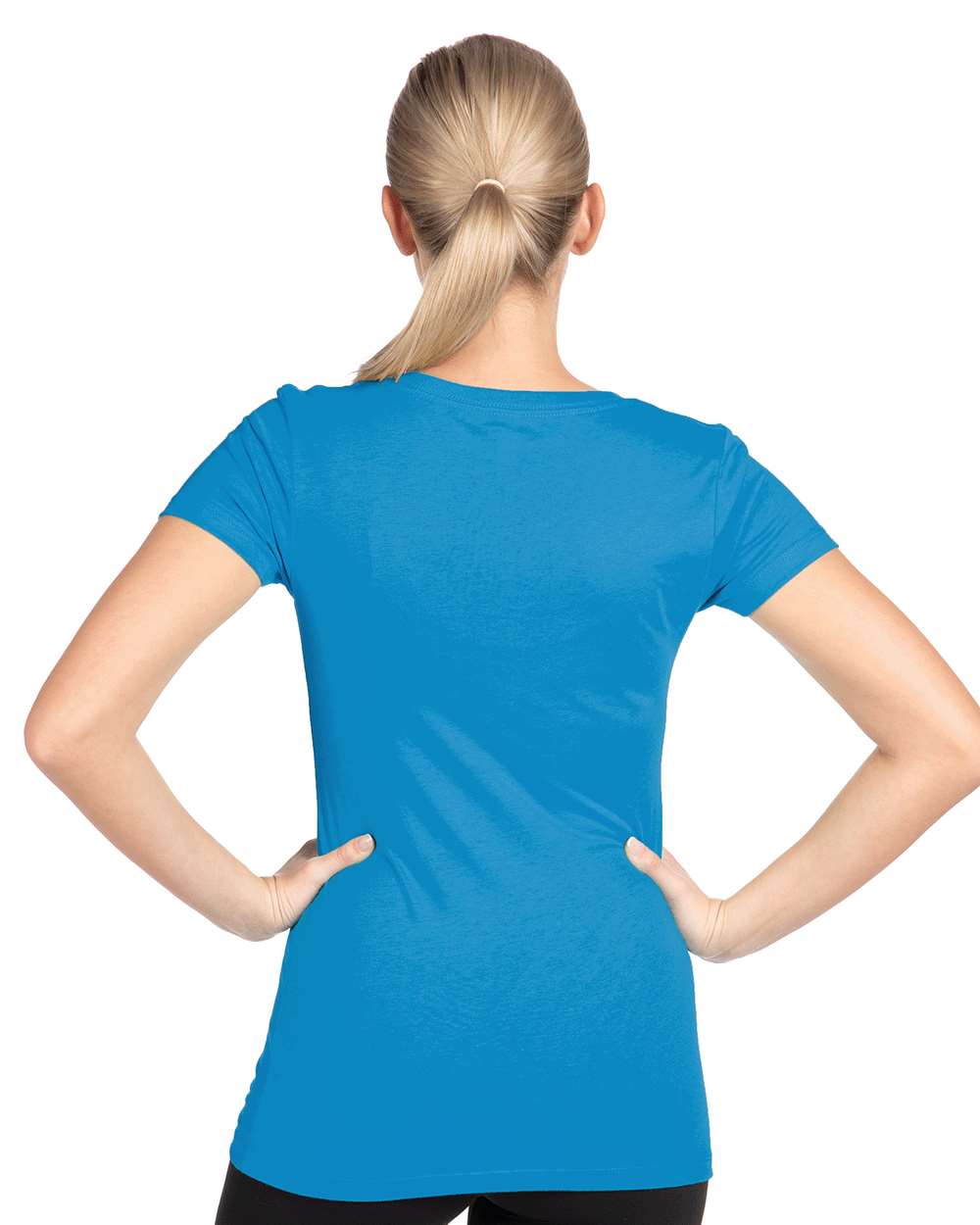 Women's Ideal V-Neck T-Shirt - OnModelBack - B57218762 - Turquoise