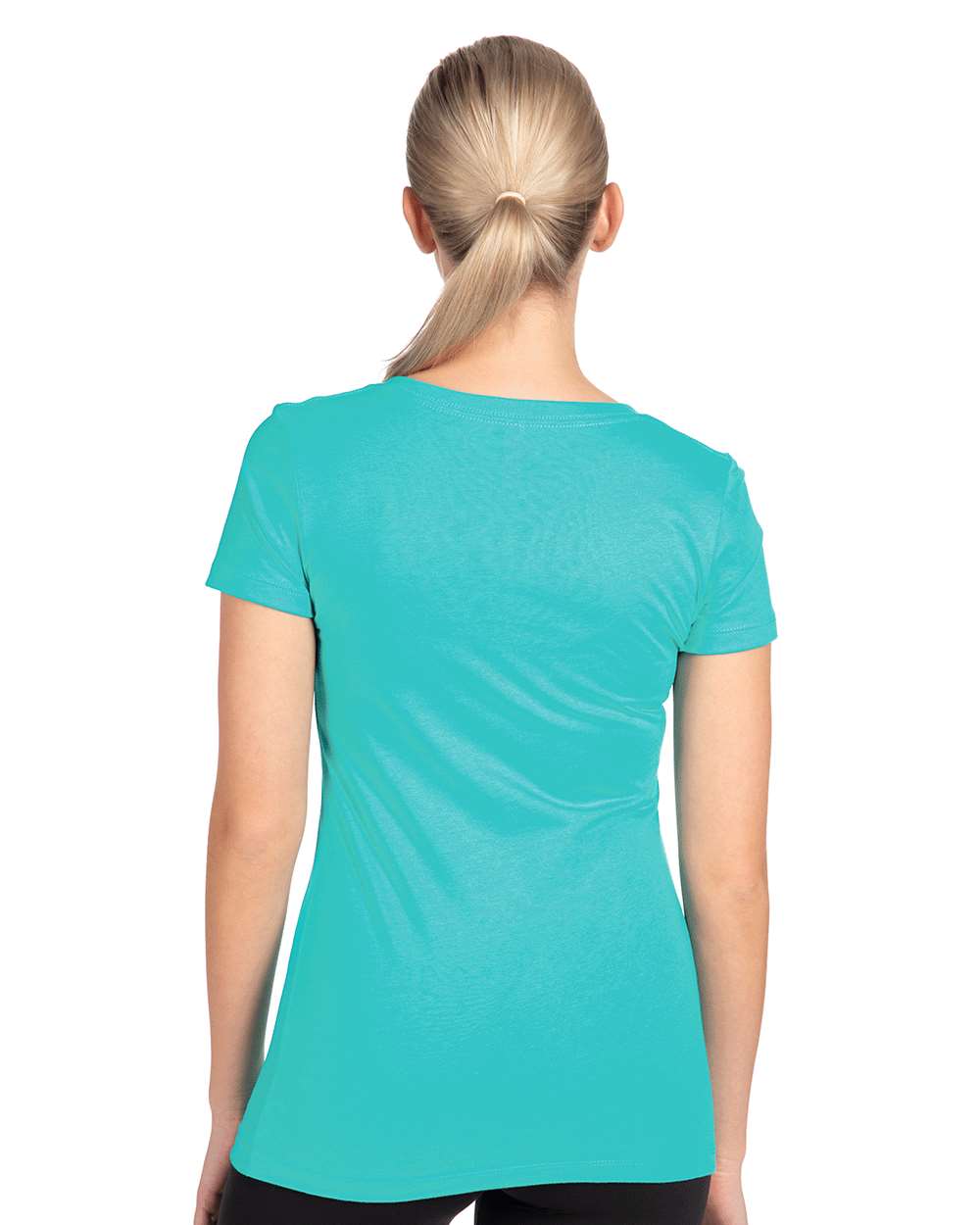 Women's Ideal V-Neck T-Shirt - OnModelBack - B57218972 - Tahiti Blue