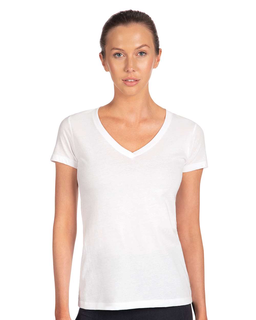 Women's Ideal V-Neck T-Shirt - OnModelFront - B57218002 - White