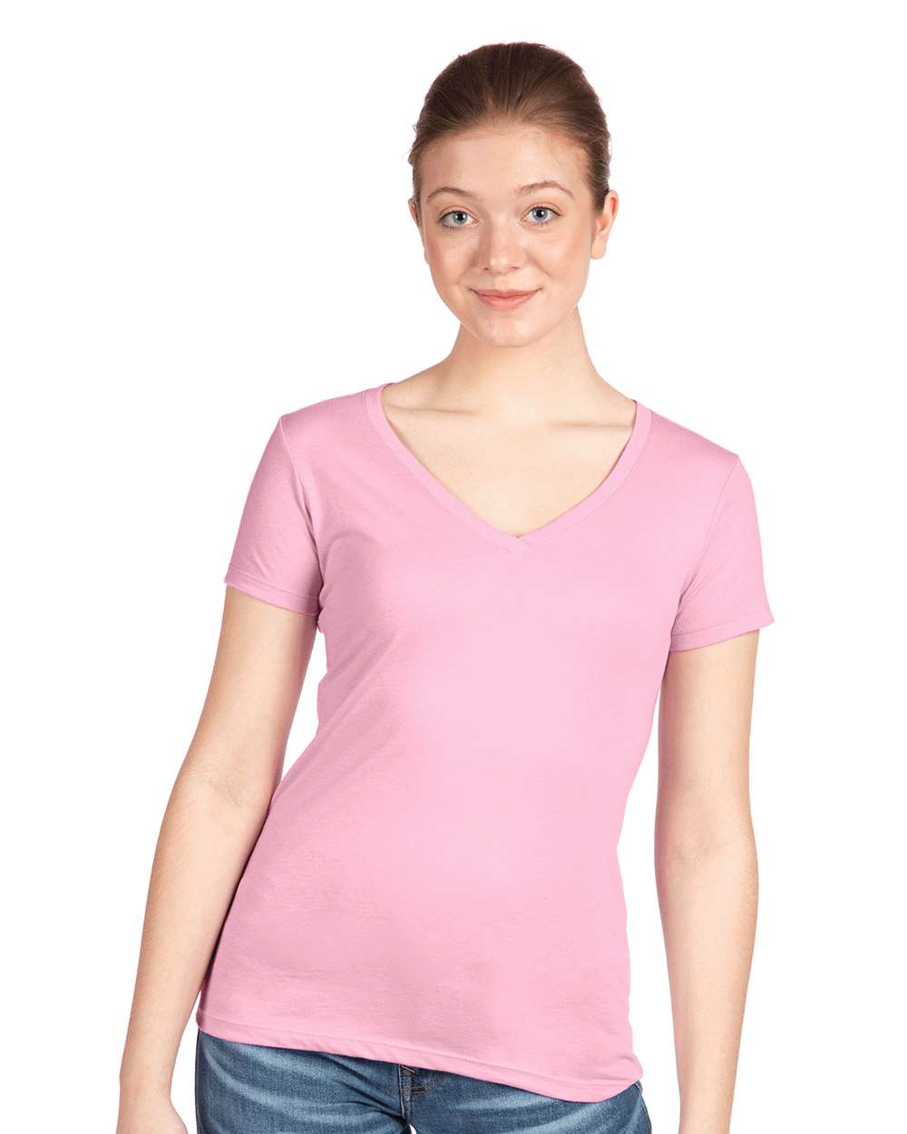 Women's Ideal V-Neck T-Shirt - OnModelFront - B57218212 - Lilac