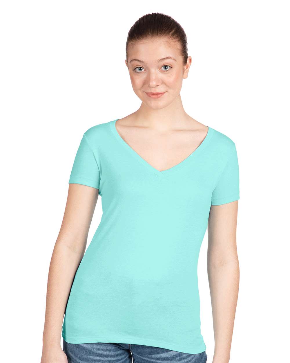 Women's Ideal V-Neck T-Shirt - OnModelFront - B57218262 - Cancun