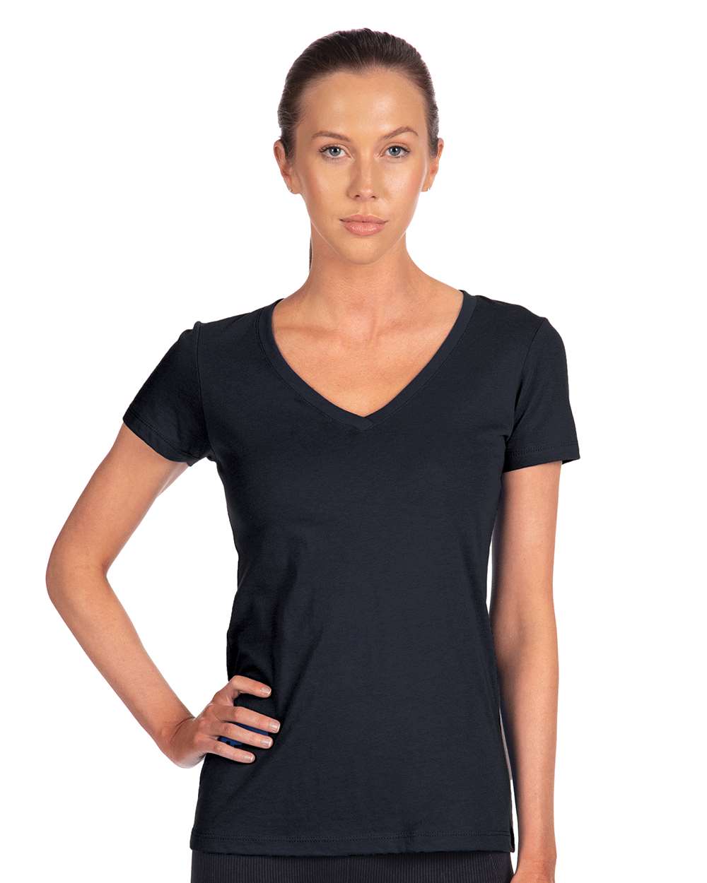 Women's Ideal V-Neck T-Shirt - OnModelFront - B57218652 - Midnight Navy