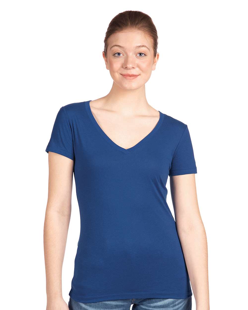 Women's Ideal V-Neck T-Shirt - OnModelFront - B57218752 - Royal