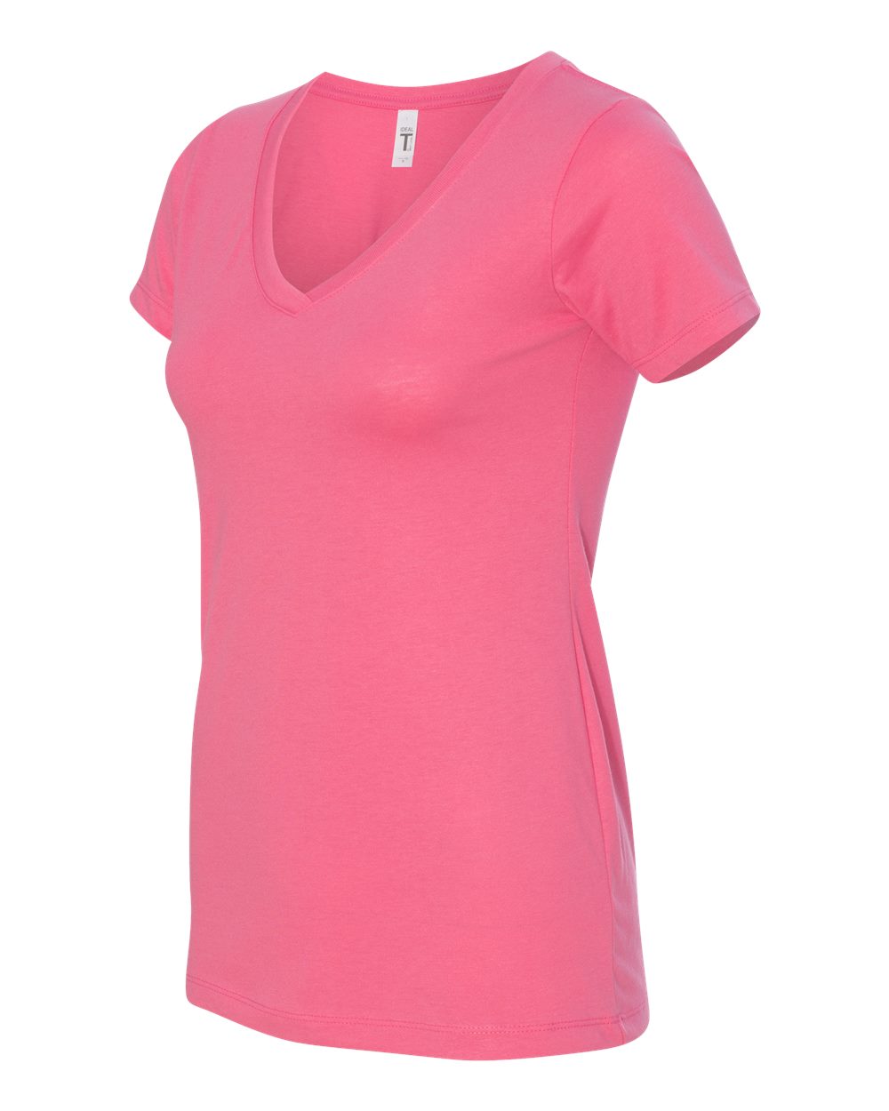Women's Ideal V-Neck T-Shirt - Side - B57218312 - Hot Pink