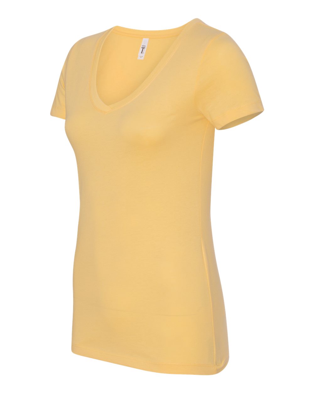 Women's Ideal V-Neck T-Shirt - Side - B57218402 - Banana Cream