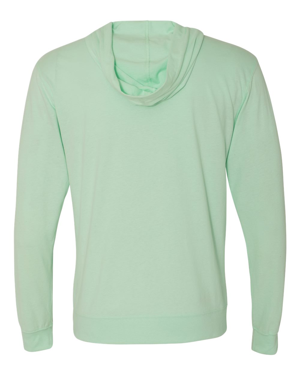 Unisex Sueded Long Sleeve Hooded Full Zip T-Shirt - Back - B26418042 - Mint