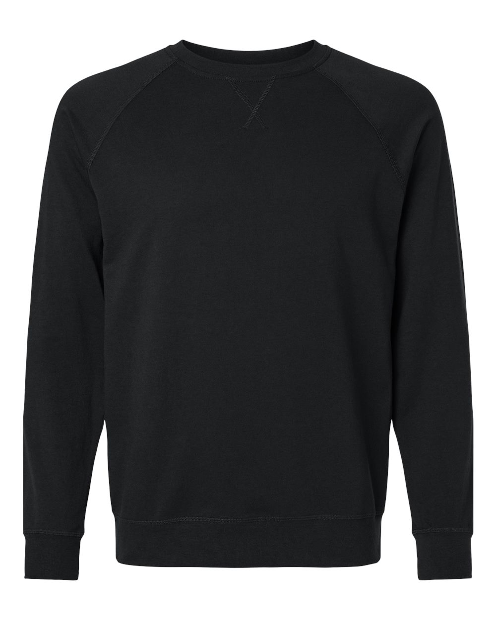 Unisex Laguna Raglan Crewneck Sweatshirt - Front - B26918502 - Black