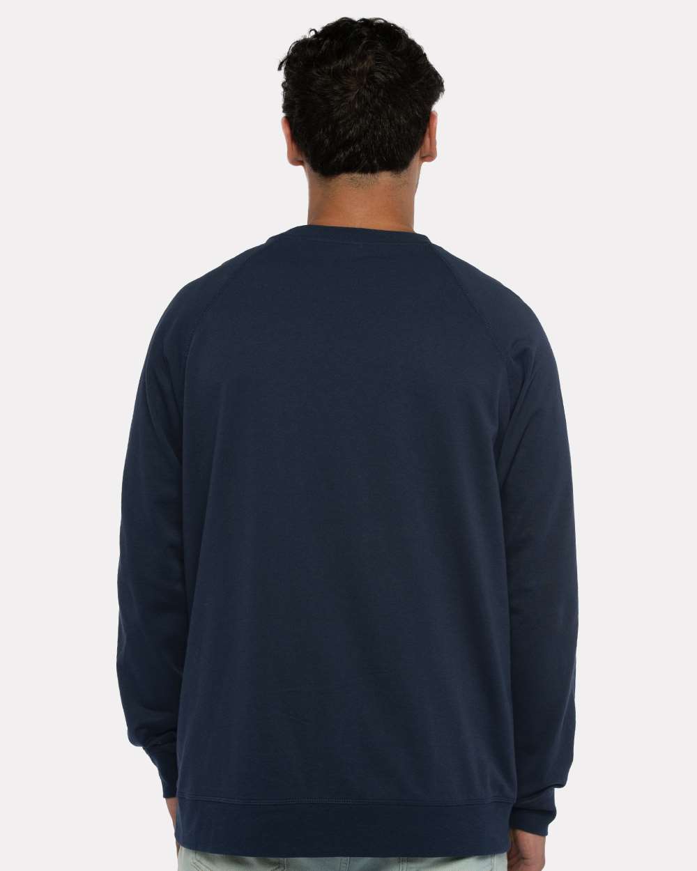 Unisex Laguna Raglan Crewneck Sweatshirt - OnModelBack - B26918652 - Midnight Navy