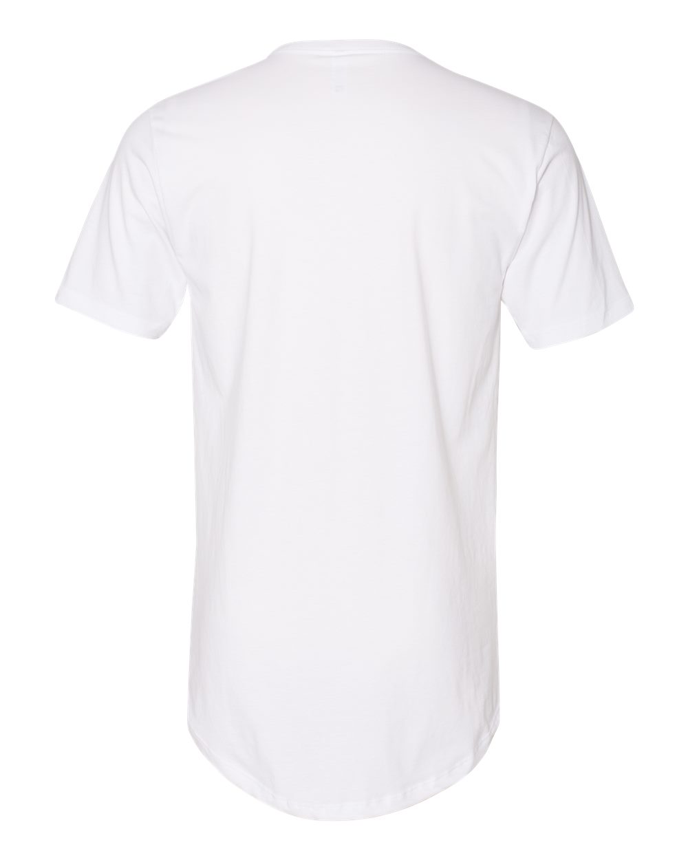 Men's Cotton Long Body T-Shirt - Back - B38618002 - White