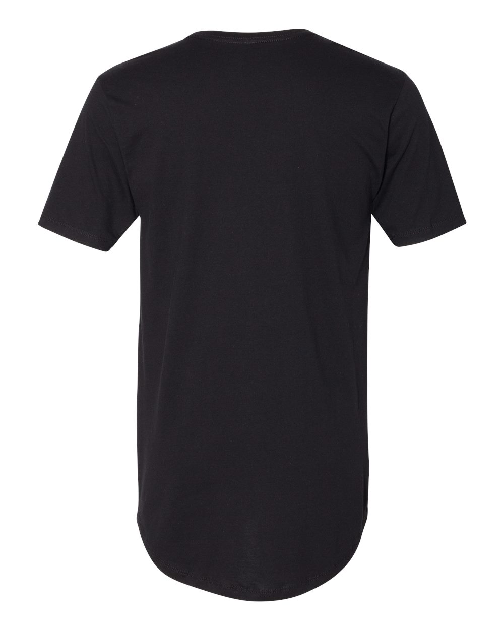 Men's Cotton Long Body T-Shirt - Back - B38618502 - Black