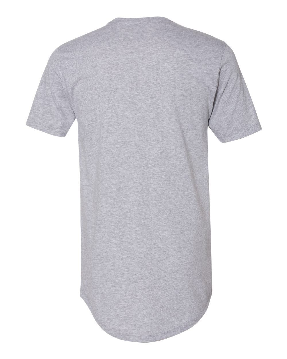 Men's Cotton Long Body T-Shirt - Back - B38618582 - Heather Grey