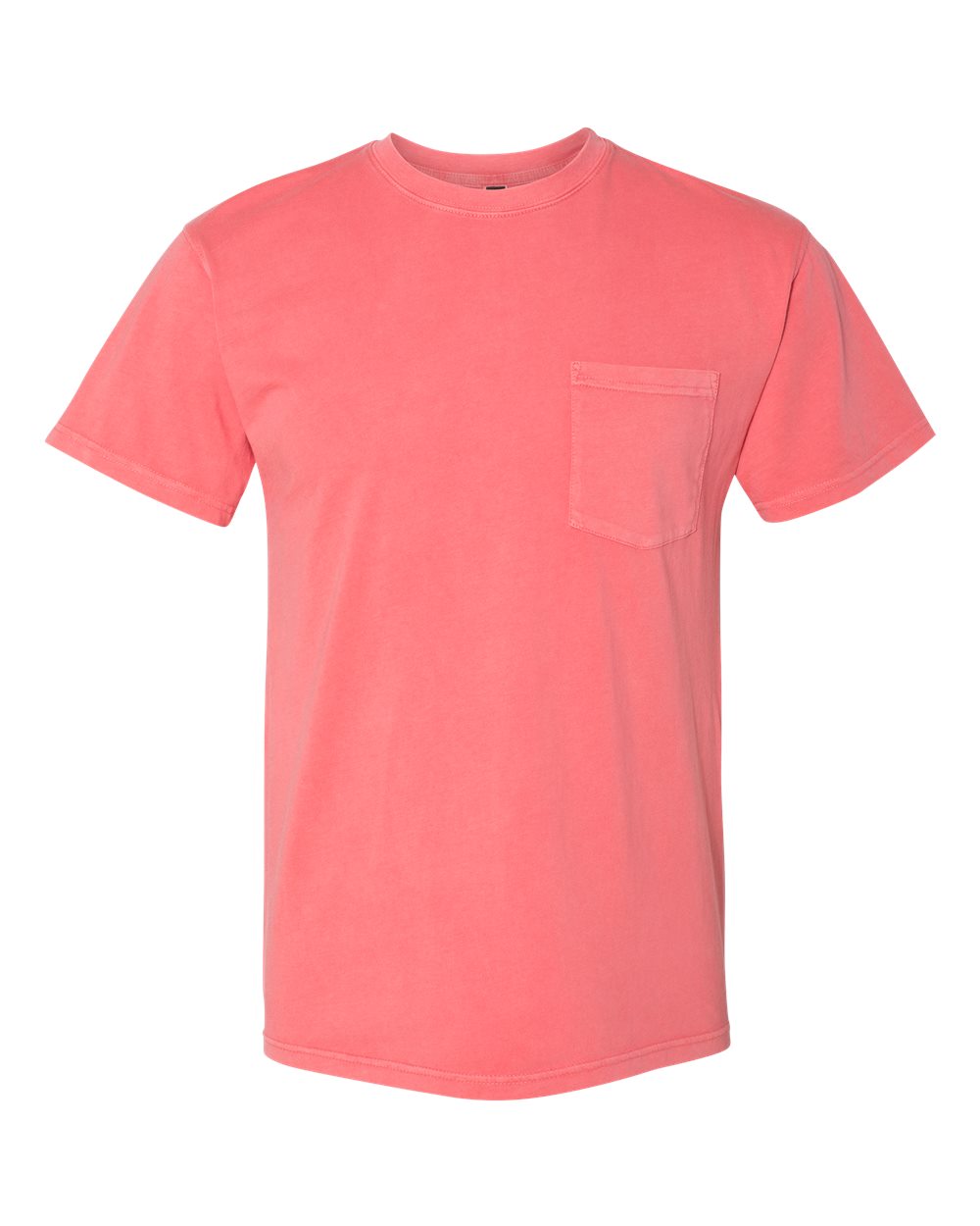 Unisex Inspired Dye Pocket T-Shirt - Front - B39618272 - Guava