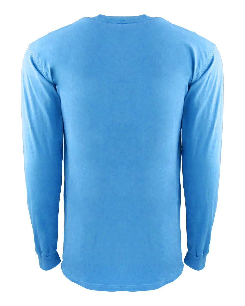 Unisex Inspired Dye Long Sleeve Pocket T-Shirt - Back - B39818252 - Ocean