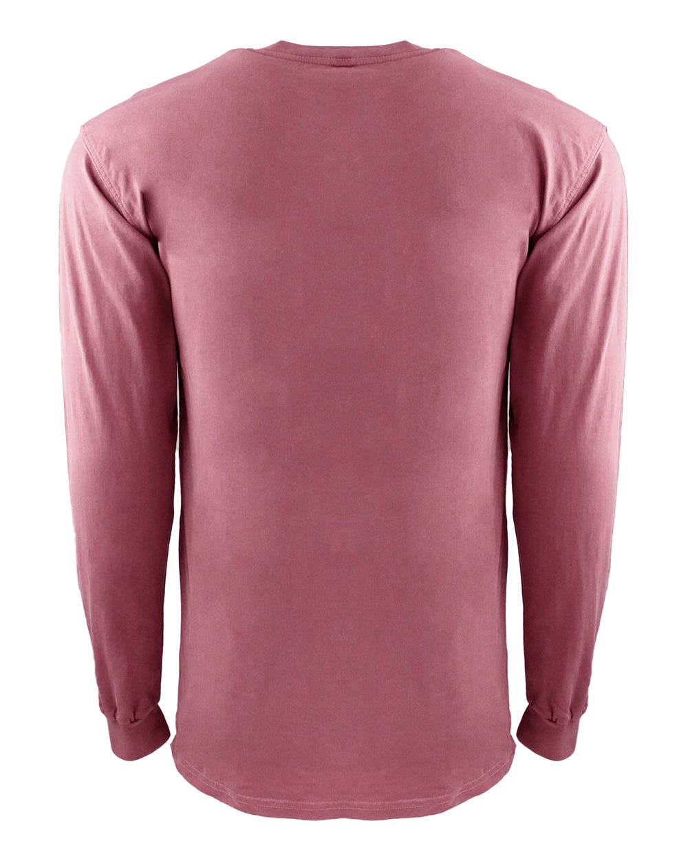 Unisex Inspired Dye Long Sleeve Pocket T-Shirt - Back - B39818322 - Smoked Paprika