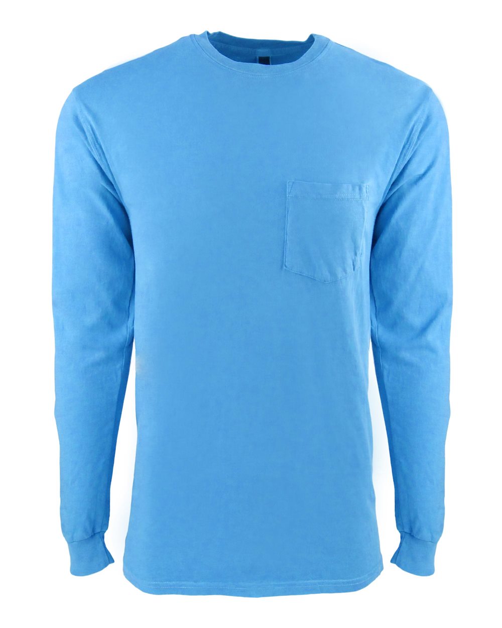 Unisex Inspired Dye Long Sleeve Pocket T-Shirt - Front - B39818252 - Ocean
