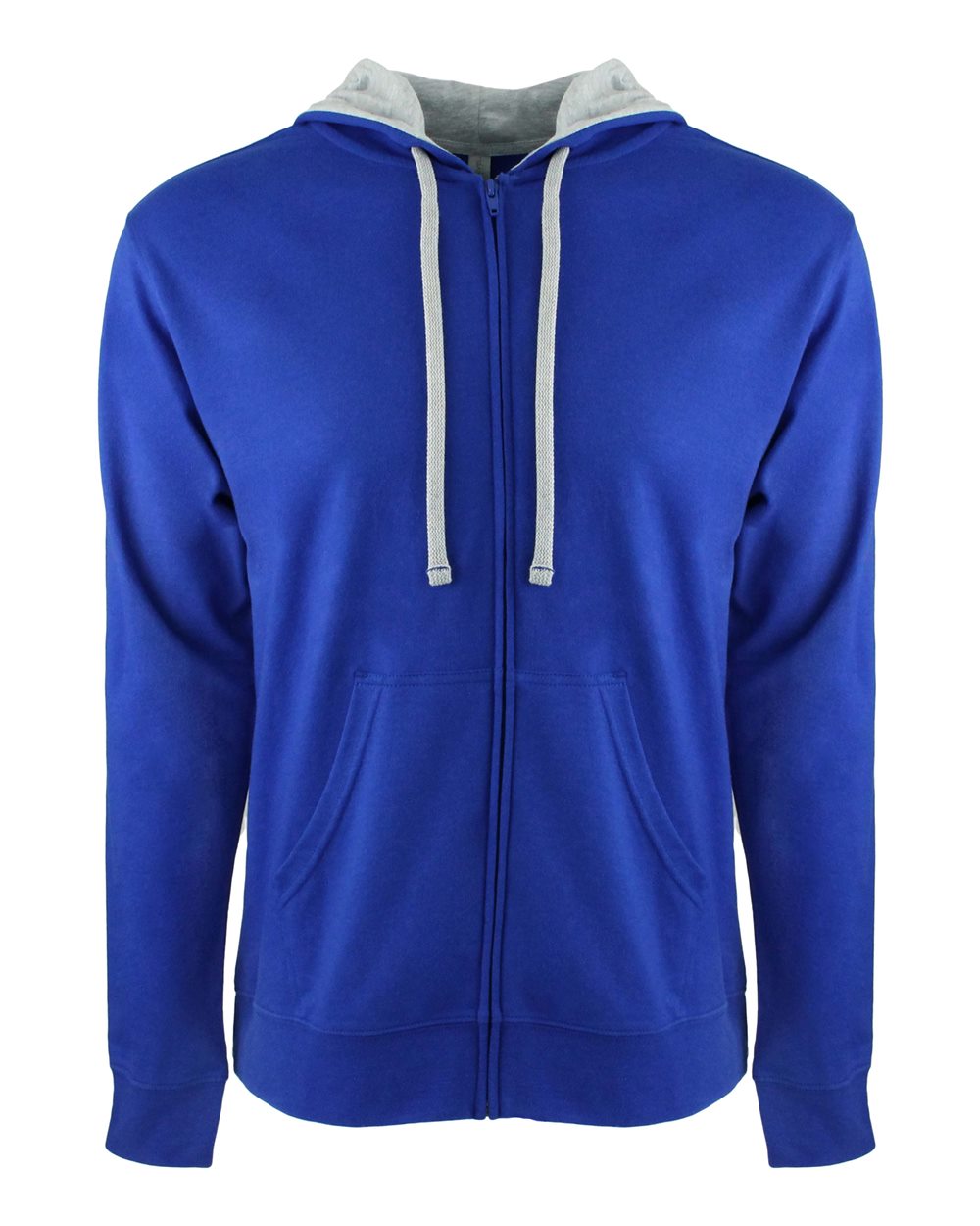 Unisex Laguna Full-Zip Hoodie Sweatshirt - Front - B40018752 - Royal/ Heather Grey