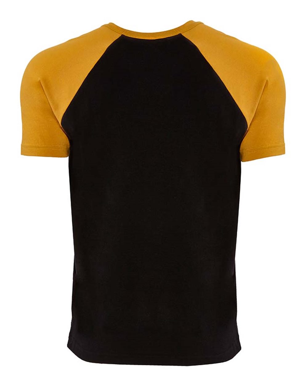 Unisex Cotton Raglan T-Shirt - Back - B21518122 - Antique Gold/ Black