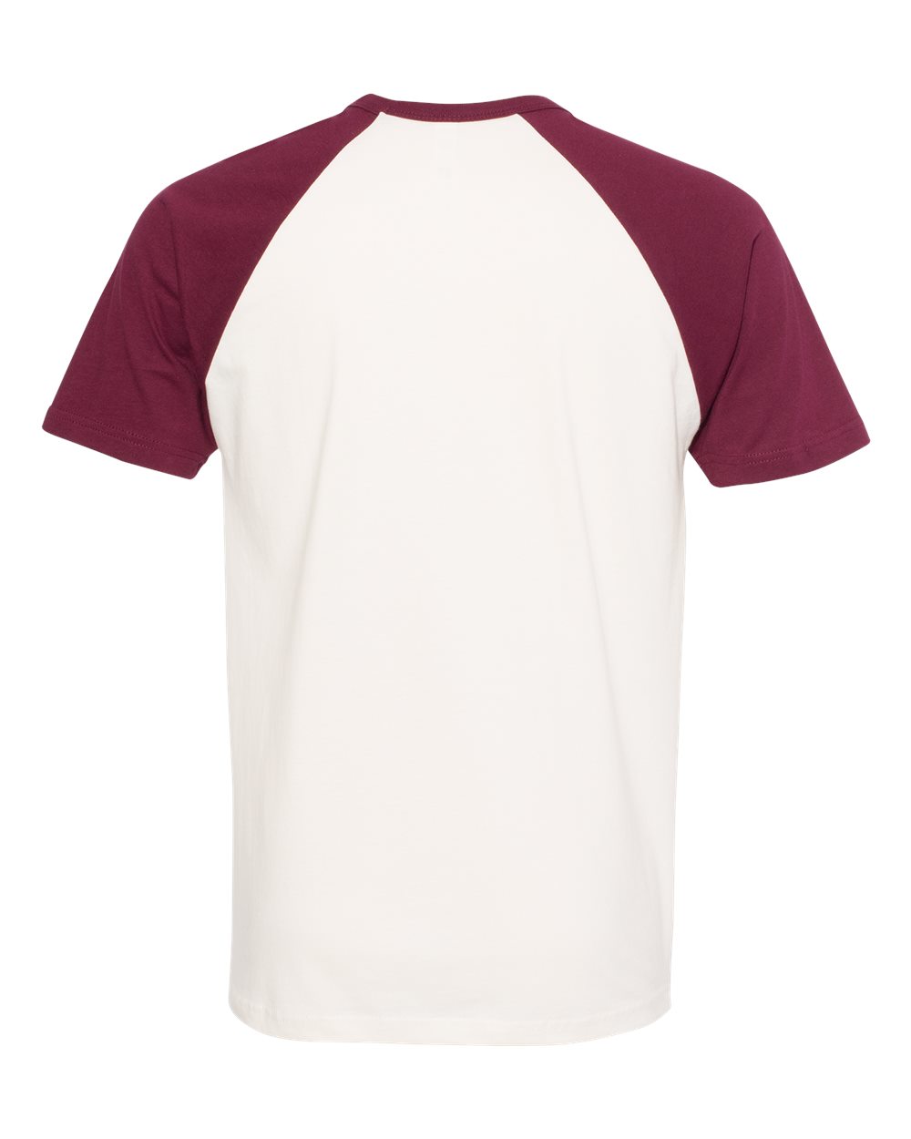 Unisex Cotton Raglan T-Shirt - Back - B21518532 - Maroon/ Natural