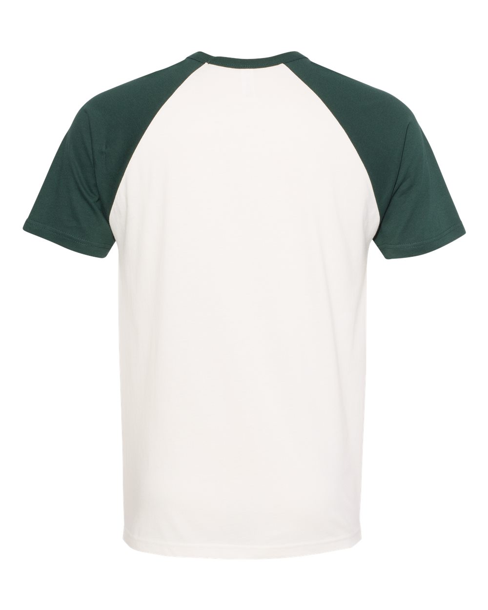 Unisex Cotton Raglan T-Shirt - Back - B21518542 - Forest Green/ Natural