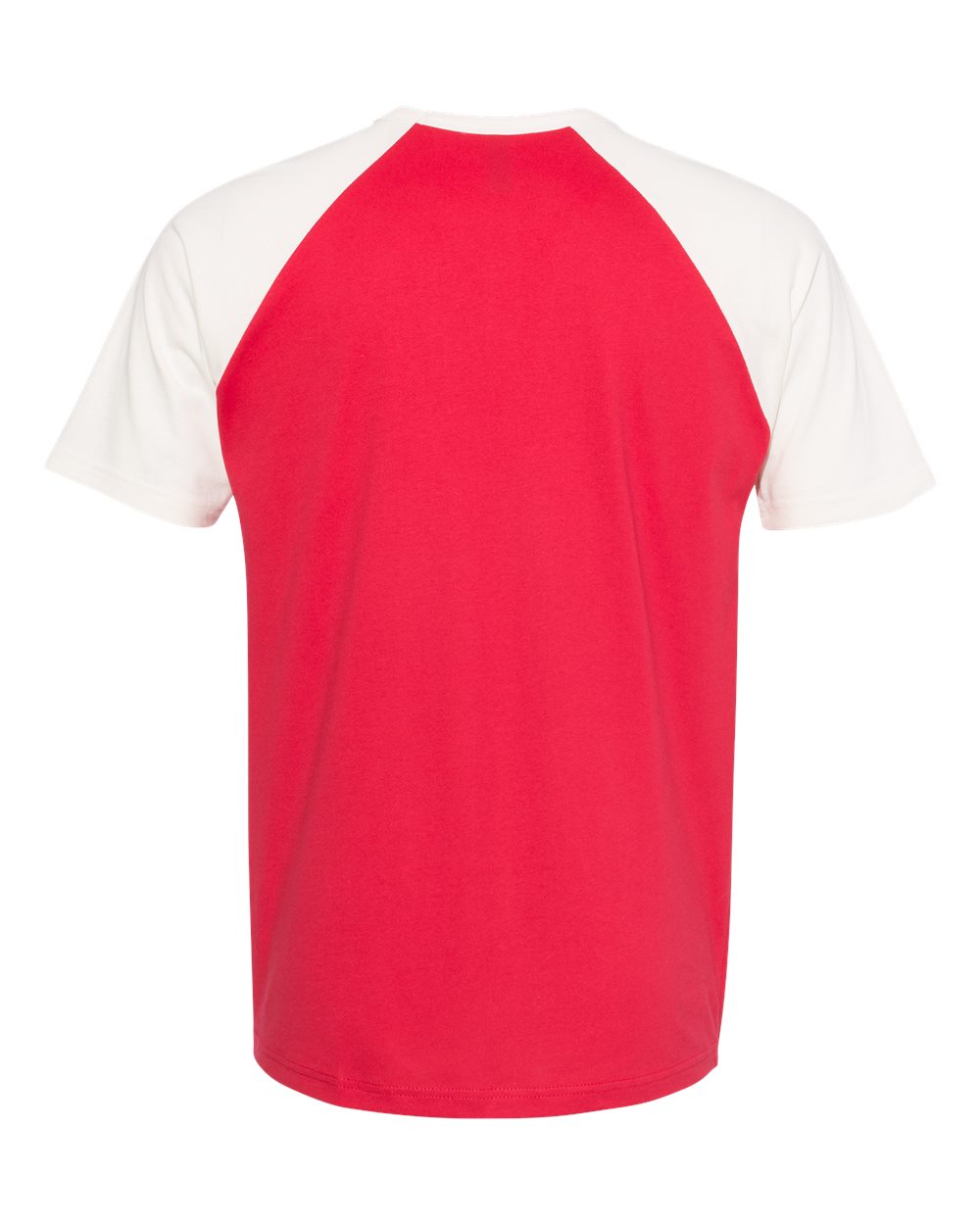 Unisex Cotton Raglan T-Shirt - Back - B21518702 - Natural/ Red